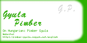 gyula pimber business card